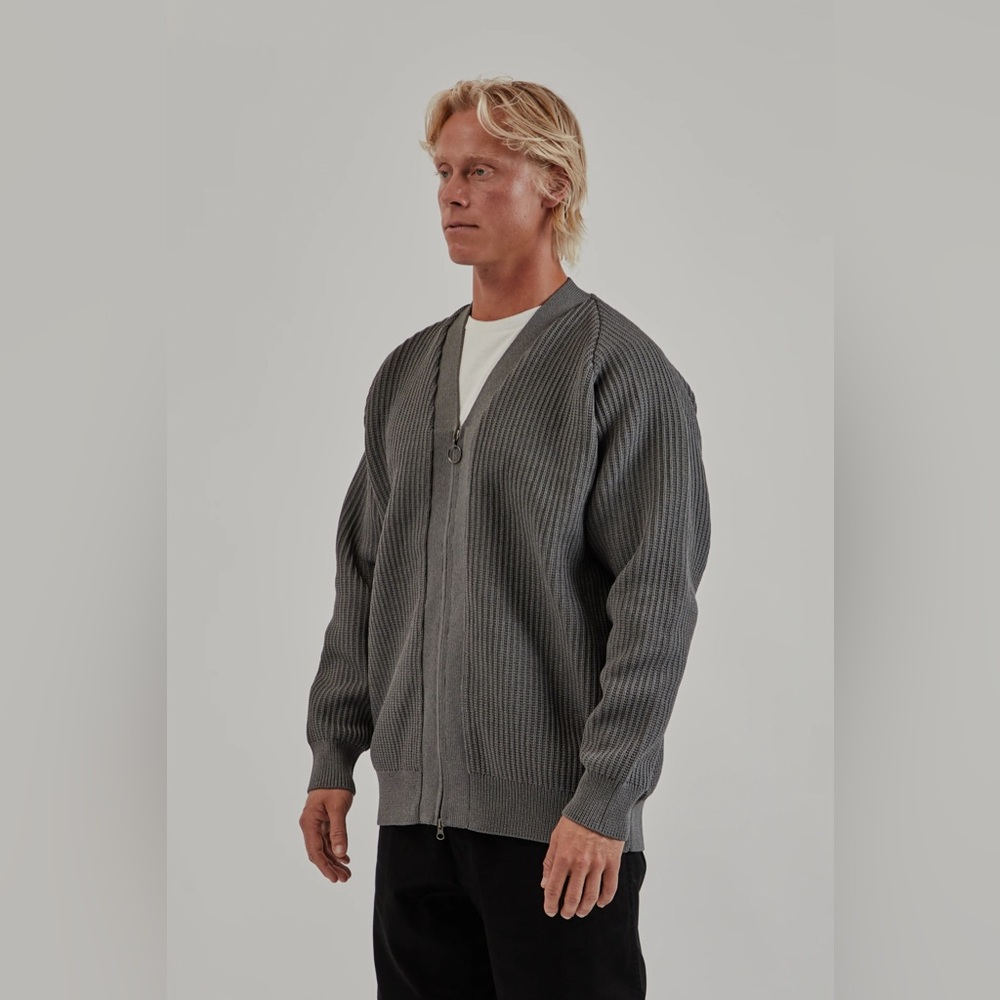 Nanamica 5G Zip Cardigan - Heather Gray